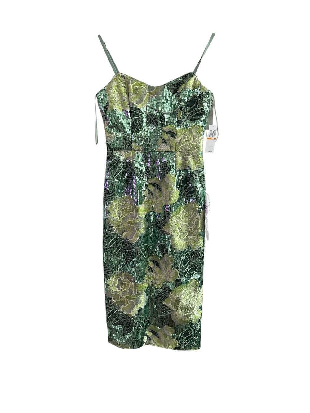 Dress the Population Green Floral Sequin Midi Dress - Picture 3 of 6
